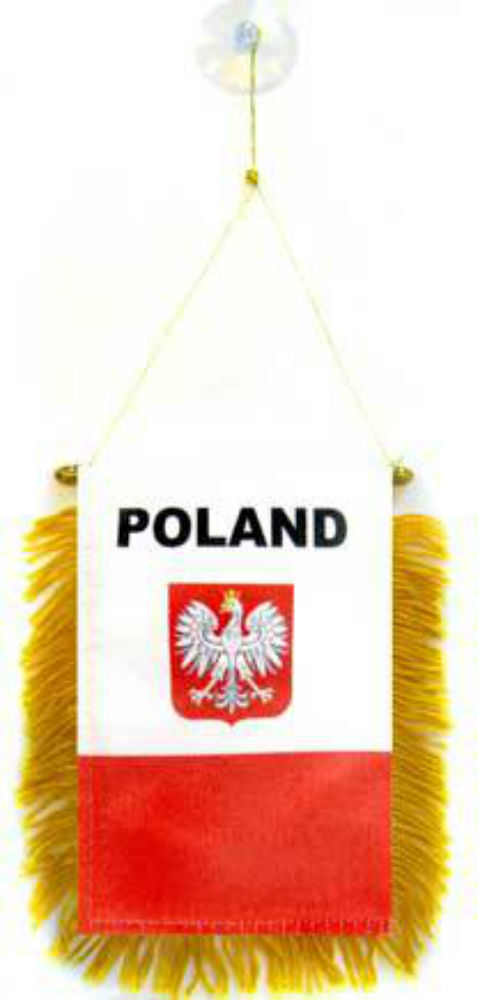 Poland with Eagle Flag Mini Banner