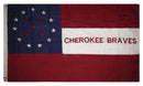 Cherokee Braves 3'x5' Embroidered Flag ROUGH TEX® Cotton