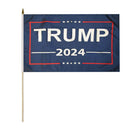 Trump 2024 12"x18" Stick Flag ROUGH TEX® 100D 30" Wooden Stick