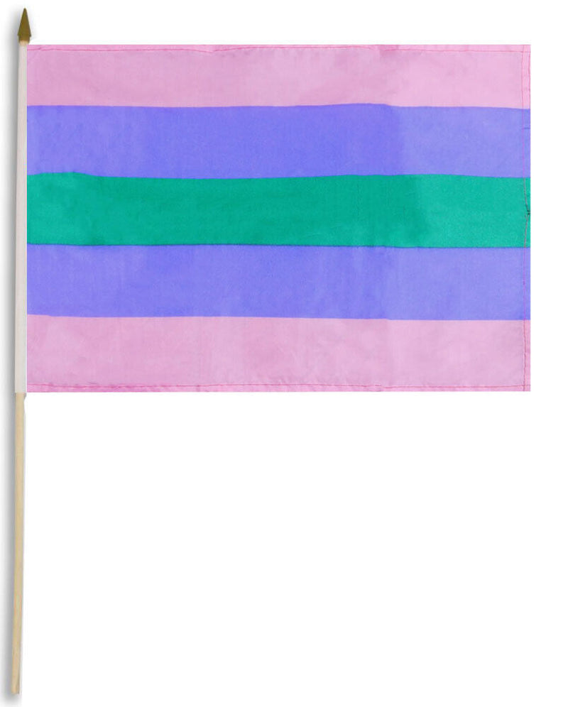 Trigender Pride 12"x18" Stick Flags Parade Rainbow Inclusive