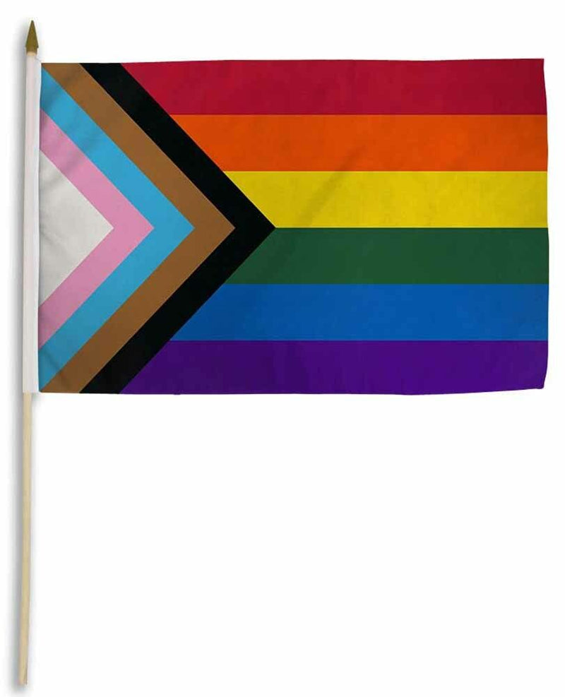Progressive Pride 12"x18" Stick Flags Parade Rainbow Inclusive