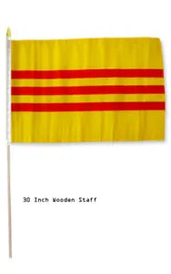 South Vietnam 12"x18" Stick Flag ROUGH TEX® 100D 30" Wooden Stick