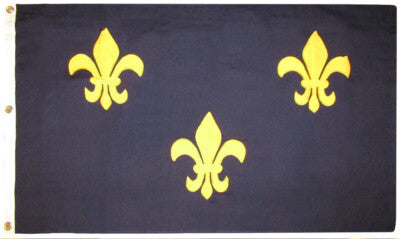Fleur De Lis Blue 4'x6' Embroidered Flag ROUGH TEX® Cotton