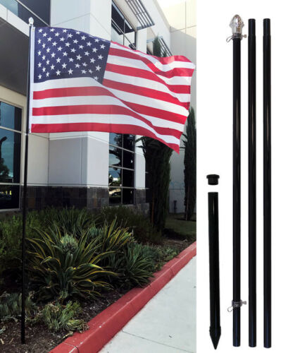 10' Foot Black Aluminum Flag Pole Kit NO FLAG