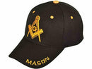 Masonic Black Embroidered Cap