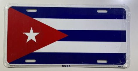 Cuba Flag Embossed License Plate