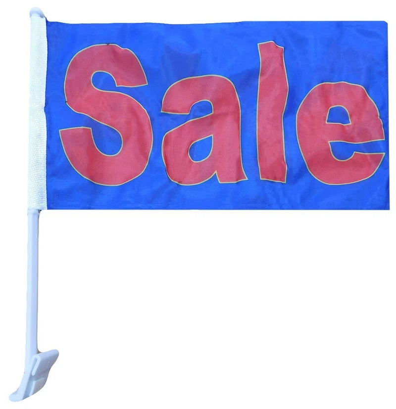 Sale Blue 12"x18" Car Flag ROUGH TEX® Knit Double Sided