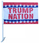 Trump Nation Red White & Blue 12"x18" Car Flag ROUGH TEX® Knit Double Sided