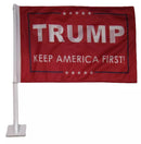 Trump Keep America First 12"x18" Car Flag ROUGH TEX® Knit Double Sided