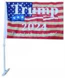 Trump 2024 USA Vintage 12"x18" Car Flag ROUGH TEX® Knit Double Sided