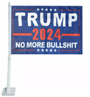 Trump 2024 No More Bullshit Blue 12"x18" Car Flag ROUGH TEX® Knit Double Sided