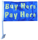 Buy Here Pay Here Blue 12"x18" Car Flag ROUGH TEX® Knit Double Sided