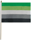 Aromantic Pride 12"x18" Stick Flags Parade Rainbow Inclusive