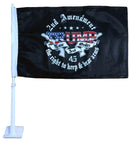 2nd Amendment Law & Order Trump 12"x18" Car Flag ROUGH TEX® Knit Double Sided