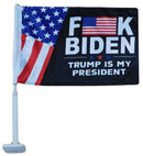 Fuck Biden Trump Is My President USA 12"x18" Car Flag ROUGH TEX® Knit Double Sided