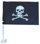 Skull N Bones 12"x18" Car Flag Flag ROUGH TEX® Double Sided