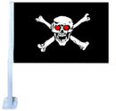 Pirate Skull Red Eye Car Flag 12"x18" Nylon DBL Sided