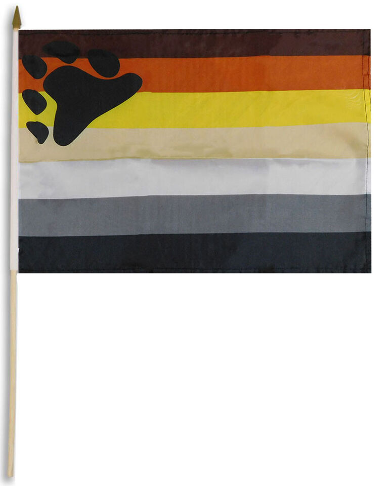 Bear Pride Rainbow 12"x18" Stick Flags Parade