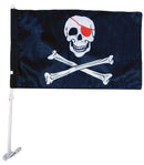 Red Eye Patch Skull 12"x18" Car Flag Flag ROUGH TEX® Double Sided