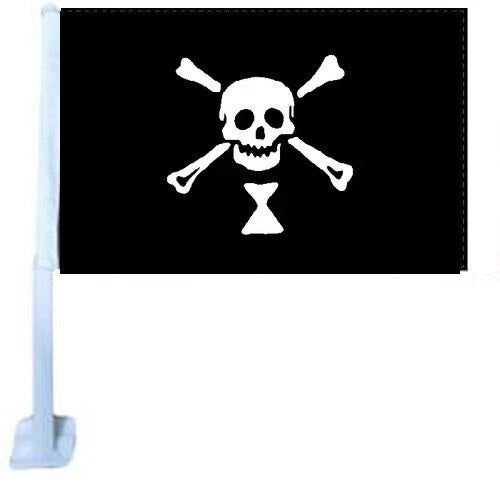 Emmanuel Wymm Jolly Roger 12"x18" Car Flag ROUGH TEX® Knit Double Sided