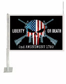 Punisher Liberty or Death 2nd Amendment 1789 12"x18" Car Flag ROUGH TEX® Knit Double Sided
