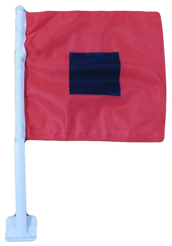 Hurricane Warning 12"x18" Car Flag ROUGH TEX® Knit Double Sided