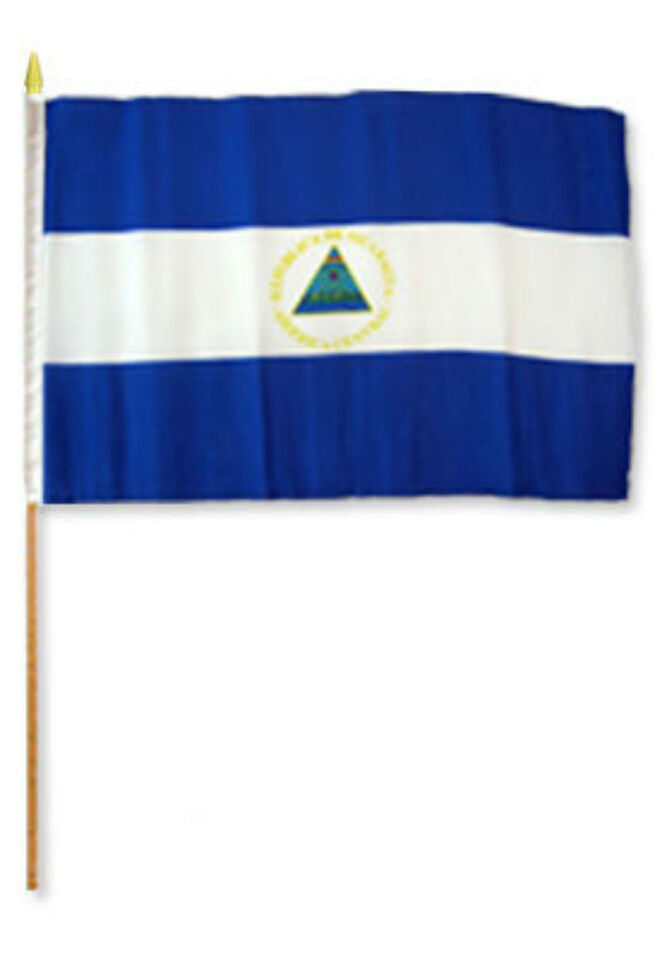 Nicaragua 12''x18'' Stick Flags Rough Tex ®100D