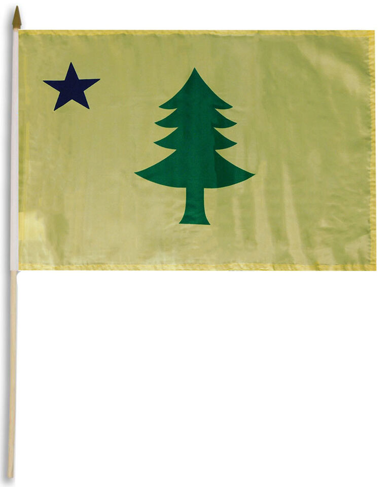 1901 Maine Proposed 12"x18" Stick Flag ROUGH TEX® 100D 30" Wooden Staff