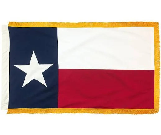 Texas 3'x5' Embroidered Polyester Flag with Gold Fringe