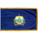 Vermont 3'x5' Embroidered Polyester Flag with Gold Fringe
