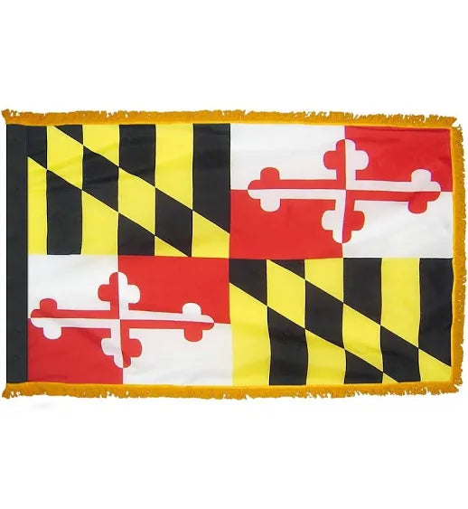 United States of America 3'x5' Embroidered Polyester Flag with Gold Fringe
