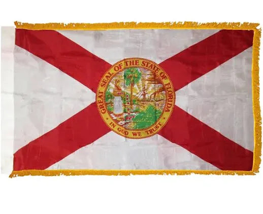 United States of America 3'x5' Embroidered Polyester Flag with Gold Fringe