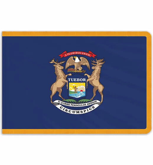 United States of America 3'x5' Embroidered Polyester Flag with Gold Fringe