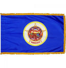Minnesota 3'x5' Embroidered Polyester Flag with Gold Fringe