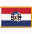 Missouri 3'x5' Embroidered Polyester Flag with Gold Fringe