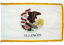 Illinois 3'x5' Embroidered Polyester Flag with Gold Fringe