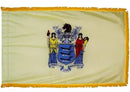 New Jersey 3'x5' Embroidered Polyester Flag with Gold Fringe
