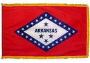 Arkansas 3'x5' Embroidered Polyester Flag with Gold Fringe