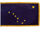 Alaska 3'x5' Embroidered Polyester Flag with Gold Fringe