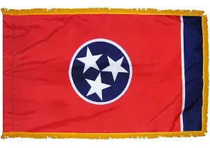 Tennessee 3'x5' Embroidered Polyester Flag with Gold Fringe