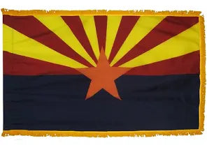 United States of America 3'x5' Embroidered Polyester Flag with Gold Fringe