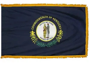 Kentucky 3'x5' Embroidered Polyester Flag with Gold Fringe
