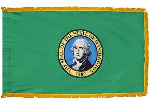 Washington 3'x5' Embroidered Polyester Flag with Gold Fringe