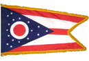 Ohio 3'x5' Nylon Embroidered  Flag with Gold Fringe