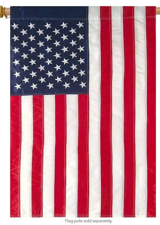 American House Flag USA 28.5x48 Inches 100% Nylon Sleeved Deluxe Banner