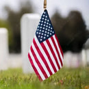 American USA Flags Back to School Special Sale 12x18 Inches Stick Flags 24" Wood Staffs