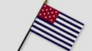Ft Mercer 1777 Colonial American 12x18 Inch Early USA Stick 30" Wooden Staffs Cemetery American 250th Anniversary Flags