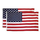 Two Pack America's Choice 3x5 Feet USA 100% Nylon Embroidered Stars Sewn Stripes American Flags Flash Sale
