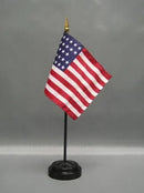 USA 33 Stars Old American Flag 4x6 Inches Desk Set with Black Base 12 Pack