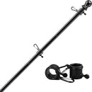 Flagpole Kit Spinner Aluminum Black Finish Beautiful Heavy Duty Homeowner Premium Bracket Included Nightfall Edition